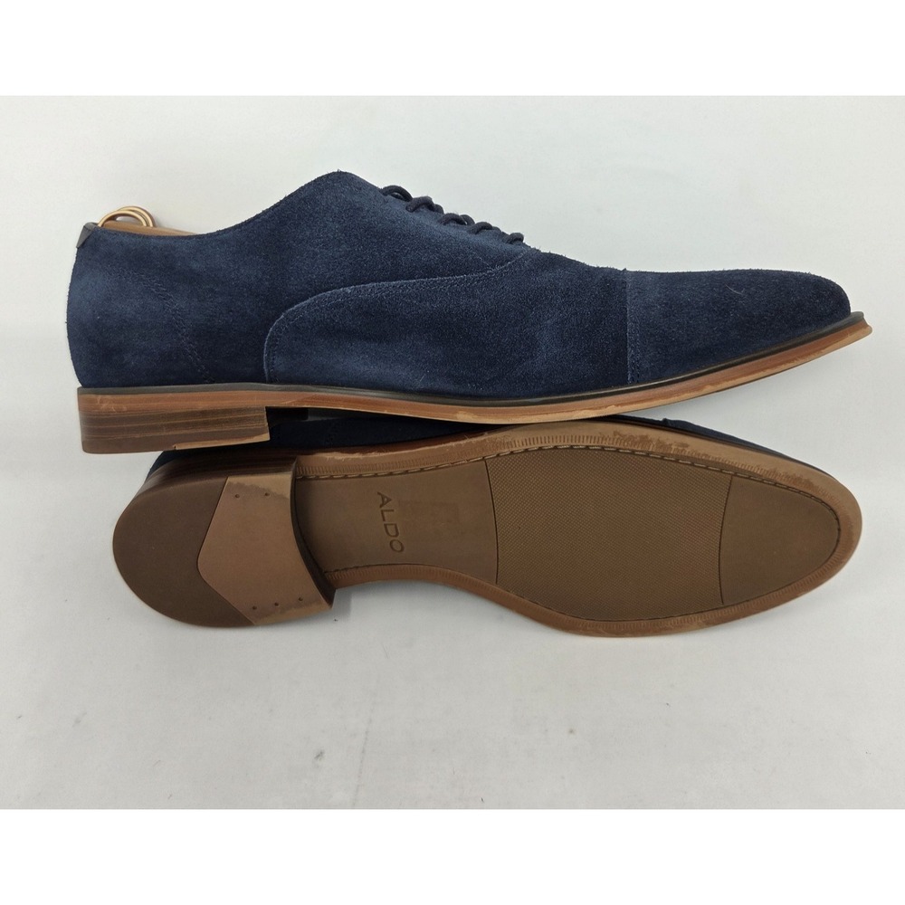 ALDO Men's Blue Suede Lace-Up Derby Dress Shoes Comfort US 12